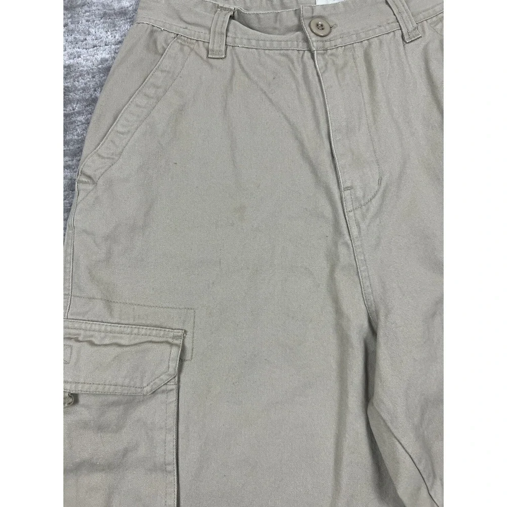 OTB Cargo Shorts Mens 32 Tan One Tough Brand Khaki Cotton Utility Drawstring Hem